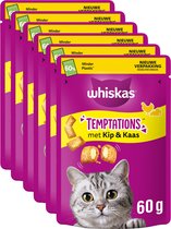 Bol.com Whiskas Kattensnacks - Temptations Snoepjes - Kip en Kaas - 6x60g aanbieding
