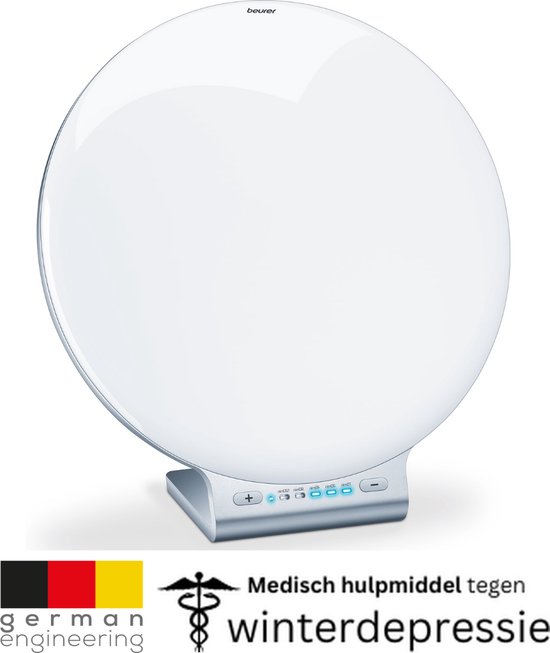 Beurer TL 100 ronde daglichtlamp met wit lichtvlak en gekleurde rand van sfeerlicht