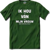 J'aime ma femme - Cadeau vêtement Bières - Idée cadeau pack bière - Textes et phrases drôles pour une soirée cocktail - T-Shirt - Homme - Femme - Vert Bouteille - Taille L