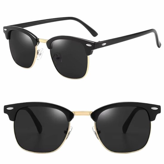 Fako Fashion® - Club Style Zonnebril - Polariserend - Dames - Heren - Zwart/Goud van Fako Fashion® — afbeelding 3
