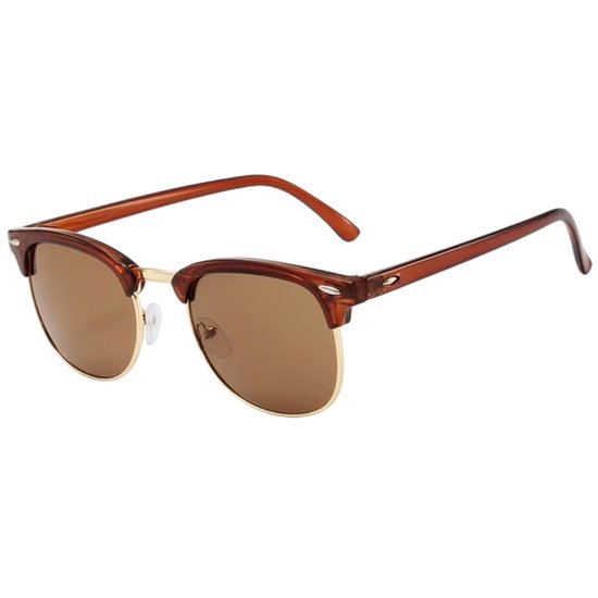 Fako Fashion® - Lunettes de soleil style club - Polarisées - Polarisées - Femmes - Hommes - Marron/ Or - Marron