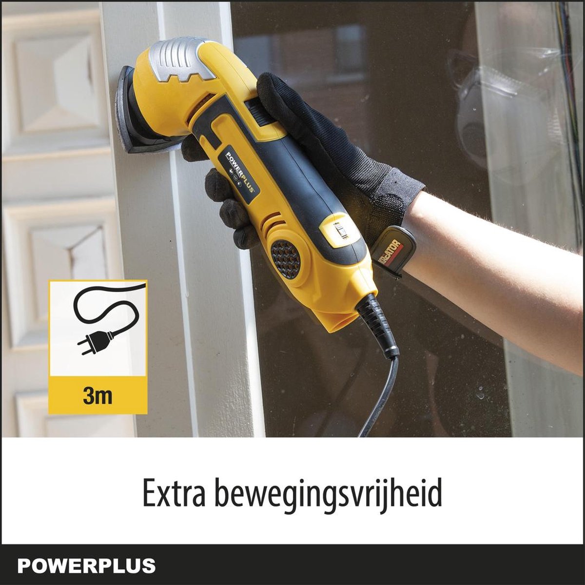 Powerplus delta schuurmachine POWX0490 - 300 W driehoekschuurmachine - met 3 driehoekige schuurbladen, stofzuigeraansluiting – foto 2
