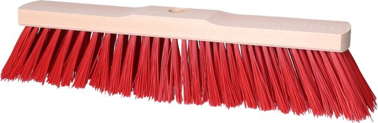 Houten harde straatbezem/buitenbezem kop elaston rood 40 cm van Rambo — afbeelding 2