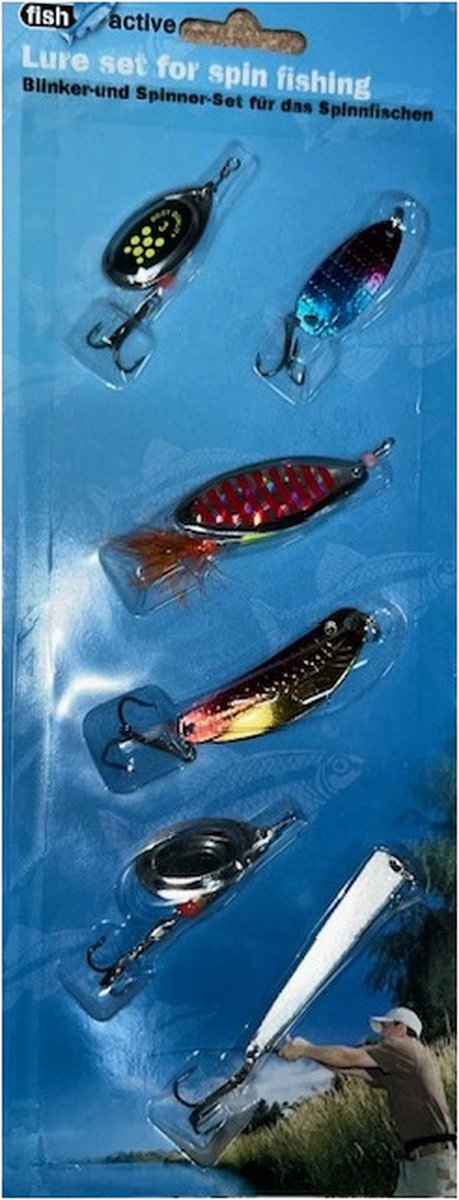 Vis - Blinker - Spinner - Set Van 6 - Fish Active