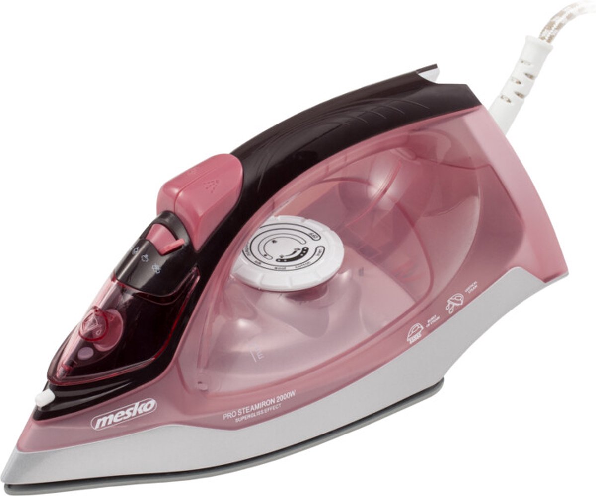 Ion Stoomstrijkijzer - 2600W - roze MS 5028 Mesko