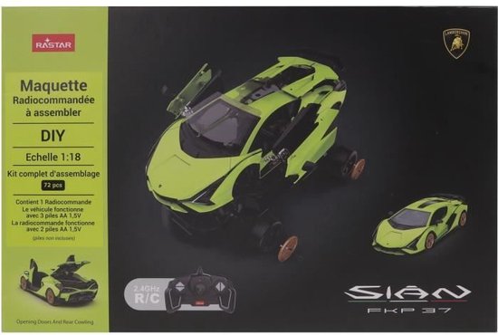 Lamborghini Sian bouwpakket - TURBO CHALLENGE - Auto met afstandsbediening - Groen - 1/18 van Lamborghini — afbeelding 4