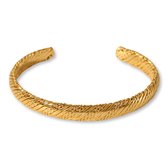 Marama - damesarmband Maya Goud - stainless steel met gouden plating - bangle met subtiel reliëf - cadeau dames - luxe geschenkverpakking
