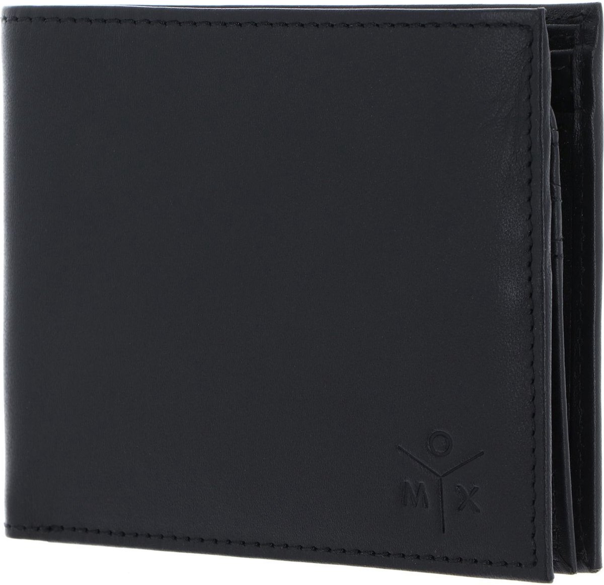 oxmox Leren portemonnee Leather Querscheinbörse Ox Embossed Black zwart