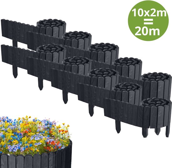 Floranica borderrand plantenborder 30 x 200 cm wit, flexibele