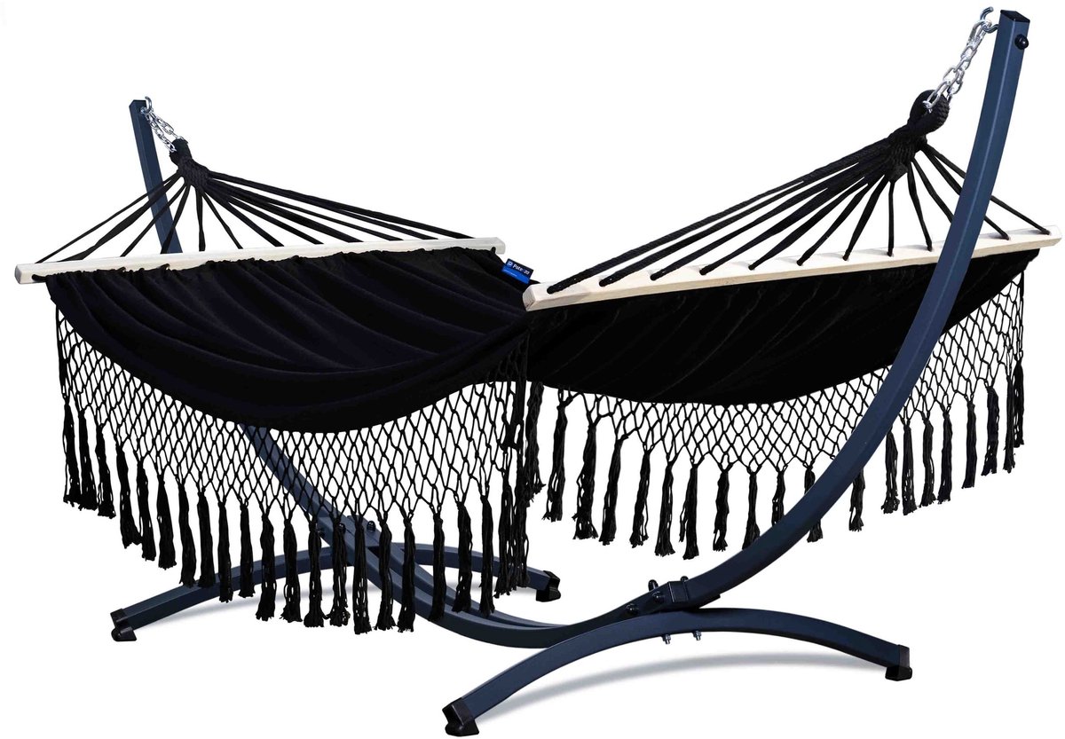 Hangmat met Standaard en Spreidstok – 2 Persoons – Extra Stabiel Frame tot 220 kg – Duurzame Hangmatset – Grande Santia