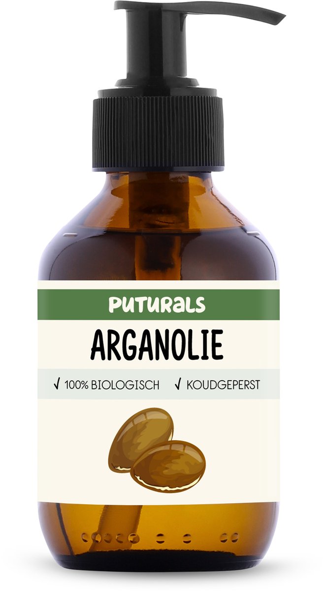 Puturals Arganolie 100% Biologisch - 150ml - Koudgeperst en Puur - Argan Haarolie voor Haar, Haargroei, Huid en Gezicht