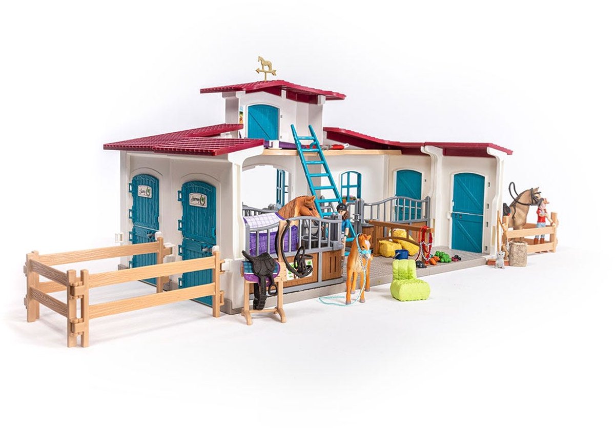 schleich HORSE CLUB - Manege - Kinderspeelgoed - Paarden Speelgoed - Paardenstal, 3 Paarden en 2 Speelfiguren - 115 onderdelen — afbeelding 3