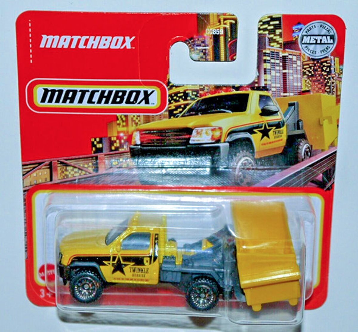 MBX GARBAGE SCOUT TWINKLE RUBBISH YELLOW TRUCK MATCHBOX 1:64 24/100