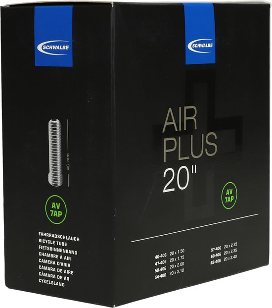 Fiets Binnenband Schwalbe Air Plus AV7AP 20" / 40/62-406 - 40mm Fransventiel van Schwalbe — afbeelding 4
