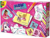 SES Creative Unicorn Blow Airbrush Pens met Kleurplaten - 7 Stiften - Voor Meisjes vanaf 5 Jaar - Blaasstiften - Schoencadeautjes Sinterklaas