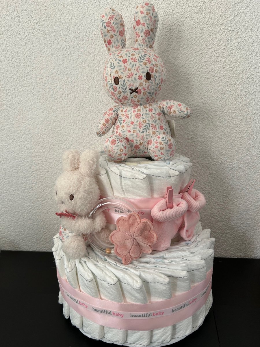 Image of 2-Laags Luiertaart Nijntje X Little Dutch Lucky Blossom Roze