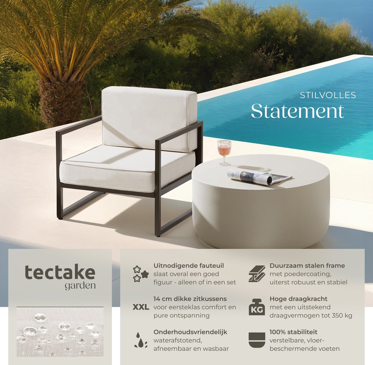 tectake - Comosa Lounge fauteuil tuin thumbnail 2