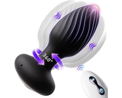 LoveVlijt - Vibrerende en Roterende Buttplug - Met Afstandsbediening - 360° - Op en Neerwaartse Bewegingen - Draadloos en Oplaadbaar - Anaal Dildo - Buttplug - Anaal Vibrator - Seksspeeltje - Anale Speeltjes -Waterdicht - Inclusief AnalPlug -