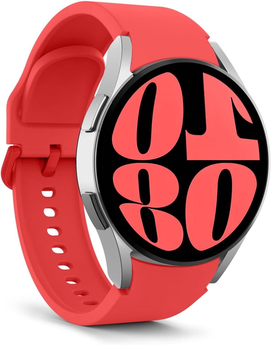 Verstelbare siliconen sportband voor Samsung Galaxy Watch 7 FE 6 5 4 - Rood
