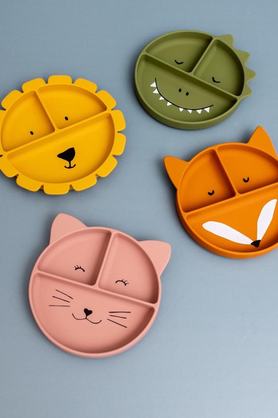 Trixie Siliconen met Zuignap Bord Mr. Fox - Kinderservies - 100% Food Grade silicone -Vaatwas en Microgolf bestendig - Vos van Trixie — afbeelding 4