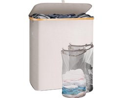 Oneiro's Luxe Wasmand PRO 140 L Beige - opvouwbaar - L38 x B57 x H67 cm - wasmanden - wassorteerder