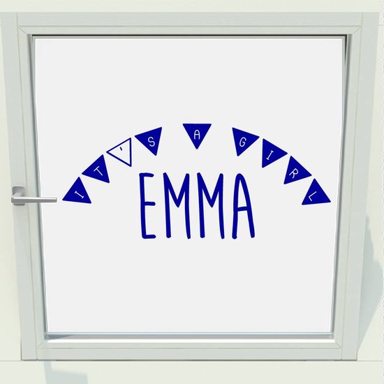 Autocollant de naissance C'est une fille avec un nom - Oranje - 140 x 60 cm - Muursticker4Sale