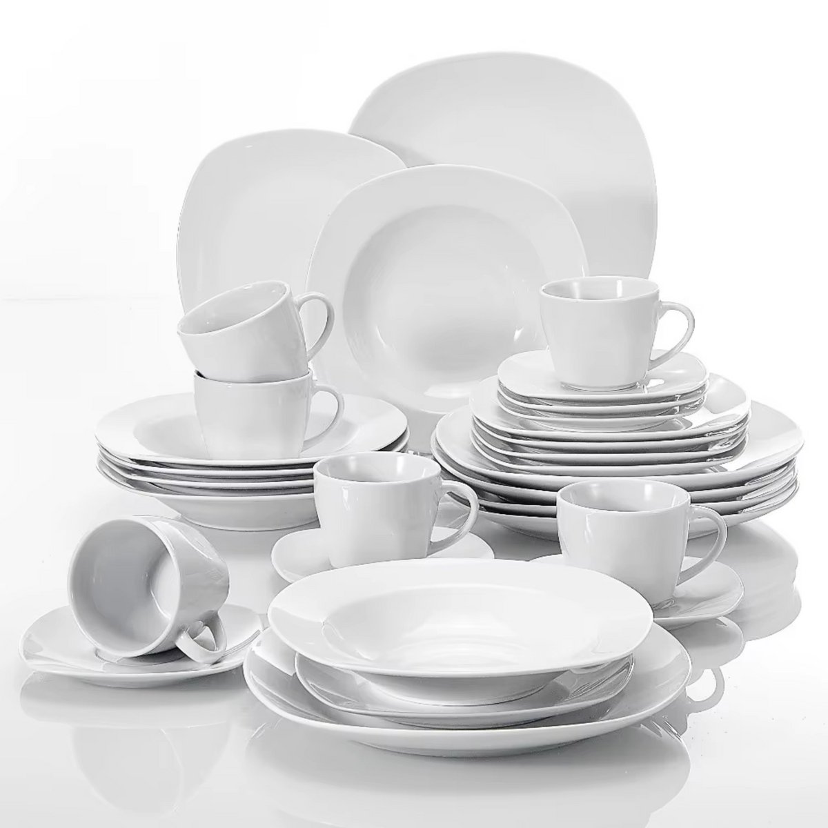 Regal Dinerborden – 6 persoons – 30 delig – Wit Keramisch – Serviesset – Breakfast Plates