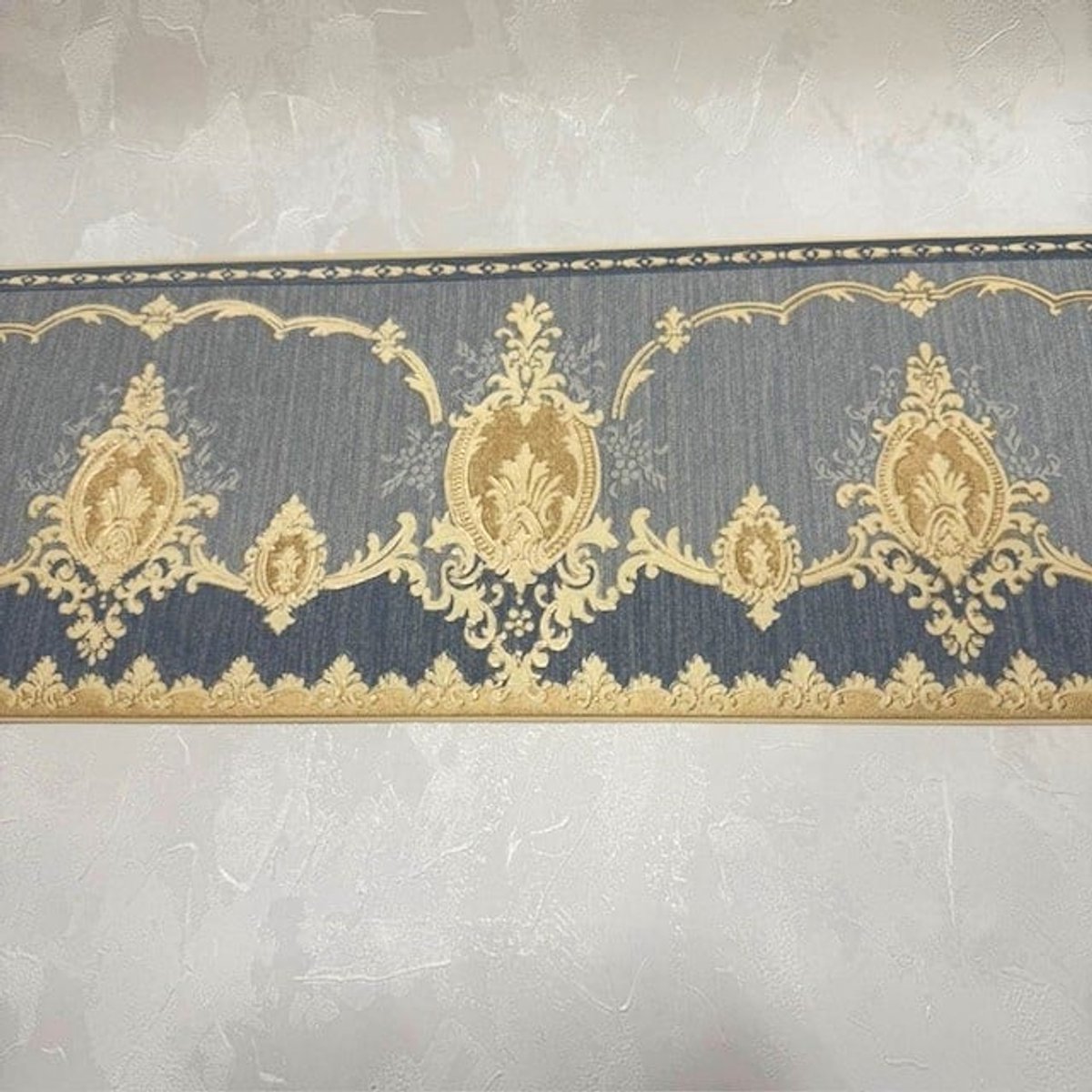 Klassiek behangrand blauw goud 29-604
