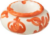 J-Line cendrier Granada - céramique - blanc/orange - small