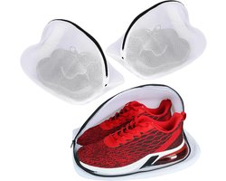 2 Lazy Shoe Washing Bags - Waszakken - Machinewasbare schoenwaszakken - Schoenwasartefacten - Beschermende schoenwasnetzakken - Geschikt voor sportschoenen, sportschoenen, tennisschoenen, pantoffels - Klein formaat 33*23*23cm - Wit"