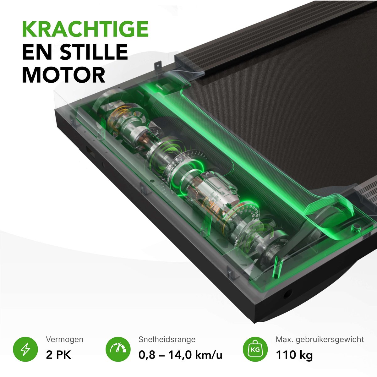Afbeelding 3 van Tunturi Cardio Fit T25 Loopband Inklapbaar - Hardloopband met 18 trainingsprogramma's - Wandelband incl. LED Monitor - 0,8 - 14 km/u - Bluetooth - Hellingfunctie - Incl. Gratis Fitness App