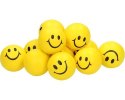 Banzaa Emoji Stressbal 12 Stuks Smiley Soft Density – Reduceren van Stress – Geel