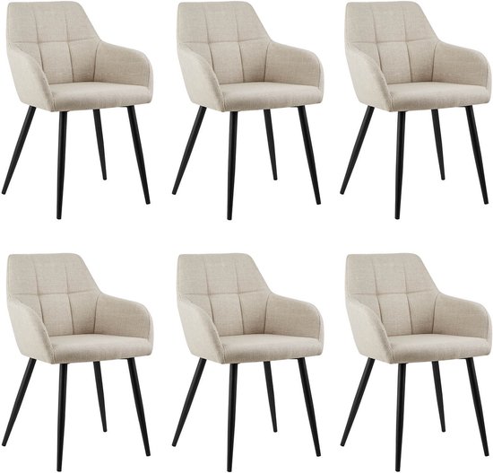 Set de 6 chaises de salle à manger Kick Nova - beige