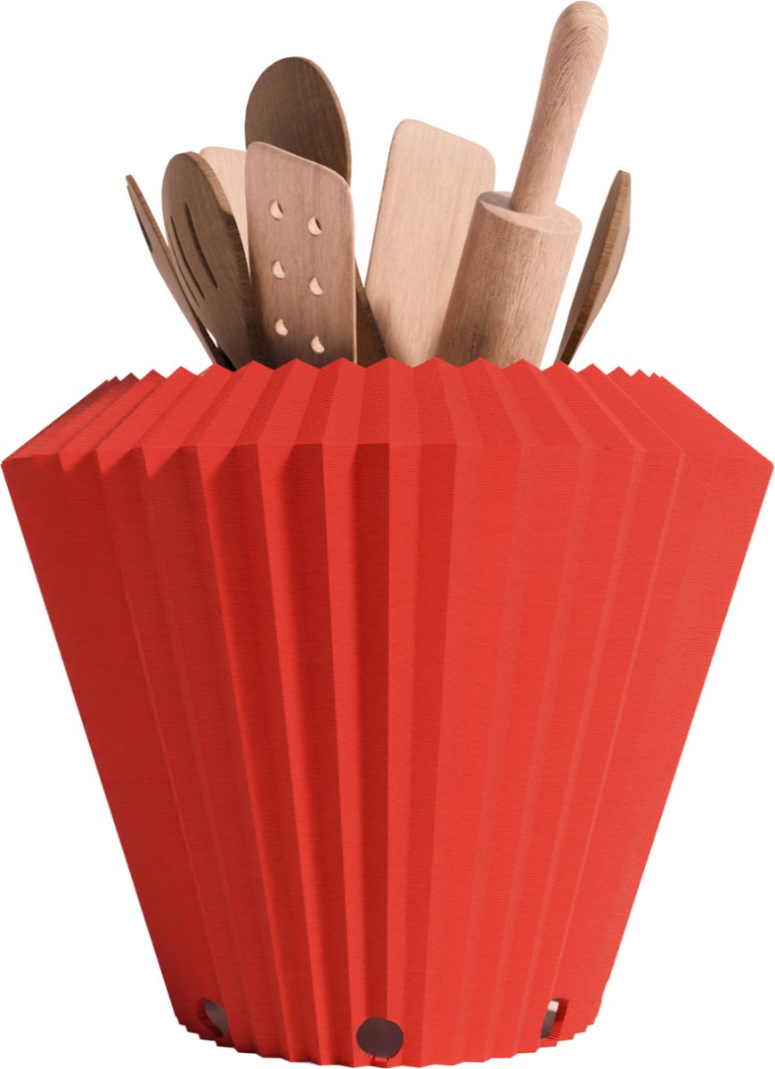 Fiastra Fiorella - Keukengerei houder - Rood - Gerecycled Kunststof - Messenhouder - Pollepel houder - Keuken Organizer - Aanrecht Organizer