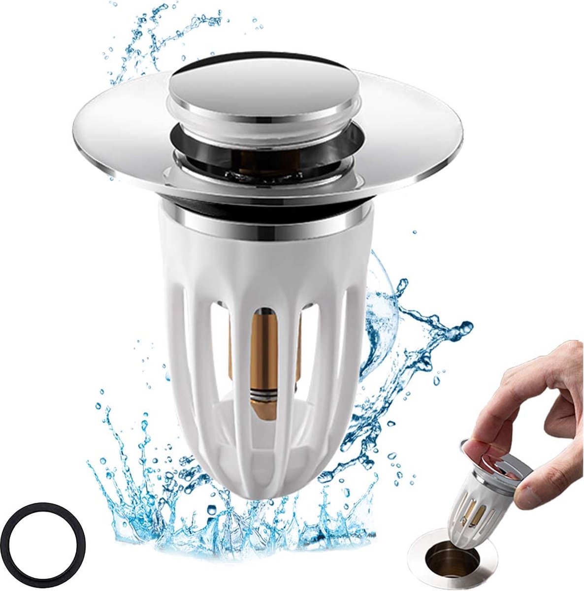 La'Moussawi ® Universele Pop-Up Wastafelstop met Filter voor Keuken en Badkamer
