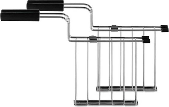 Alessi Nendo Toru croque klem voor broodrooster set van 2 inox / zwart