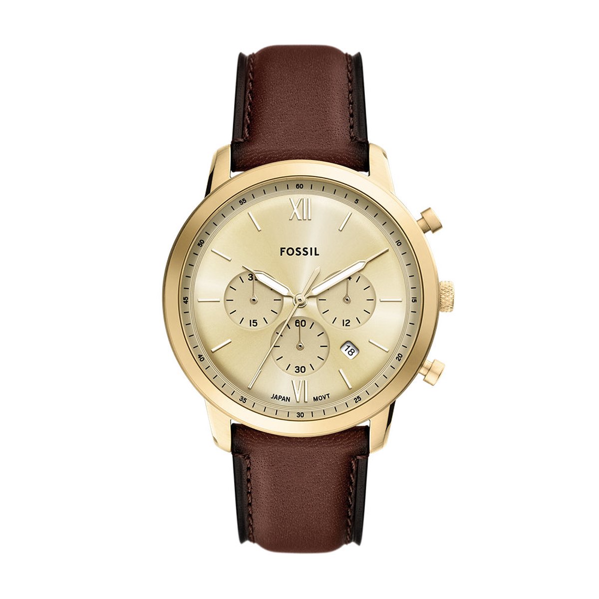 Fossil FS6113 Heren Horloge 44mm - Bruin