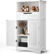 Bealife AP11 Ladekast - Dressoir met veel opbergruimte - Multifunctionele kast voor woonkamer slaapkamer hal badkamer - Vrijstaande ladekast - 60 x 30 x 108 cm - Wit