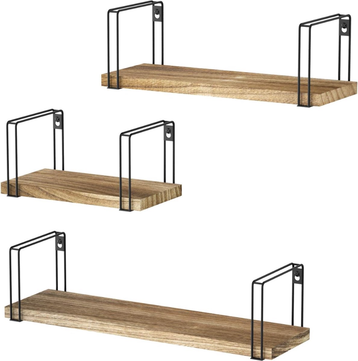 VELTRR® Wandrek Industrieel - Wandplank Zwevend - Wandkast - Hout