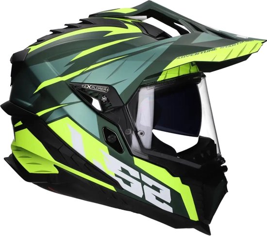 Casque LS2 Explorer Spire MX701 vert mat / jaune fluo taille L