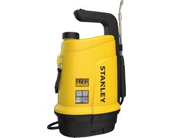 Stanley Druksproeier 5 L, drukspuit, sproeier tuin, elektrisch, heroplaadbare batterij lithium, telescopische lans, regelbare sproeikop, autonomie 2.5 h, max. 2 bar, 0.33 L/minuut, geel/zwart