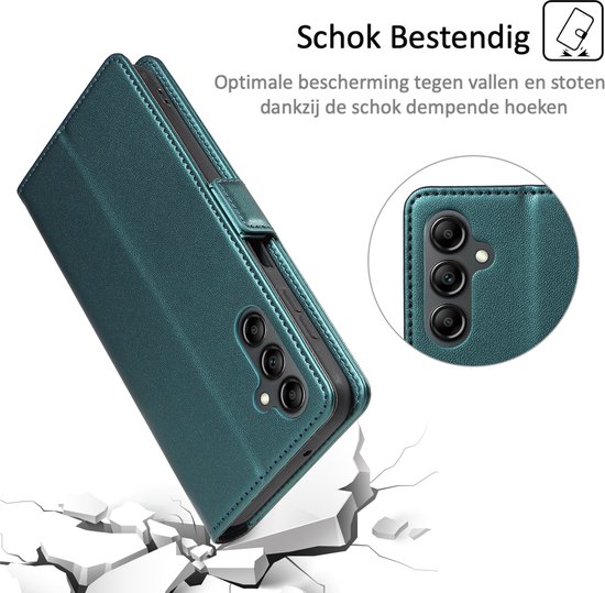 Convient pour Samsung Galaxy A16 Case - Book Case Case - Coque Amovible - Fermeture Magnétique - Portefeuille Turquoise