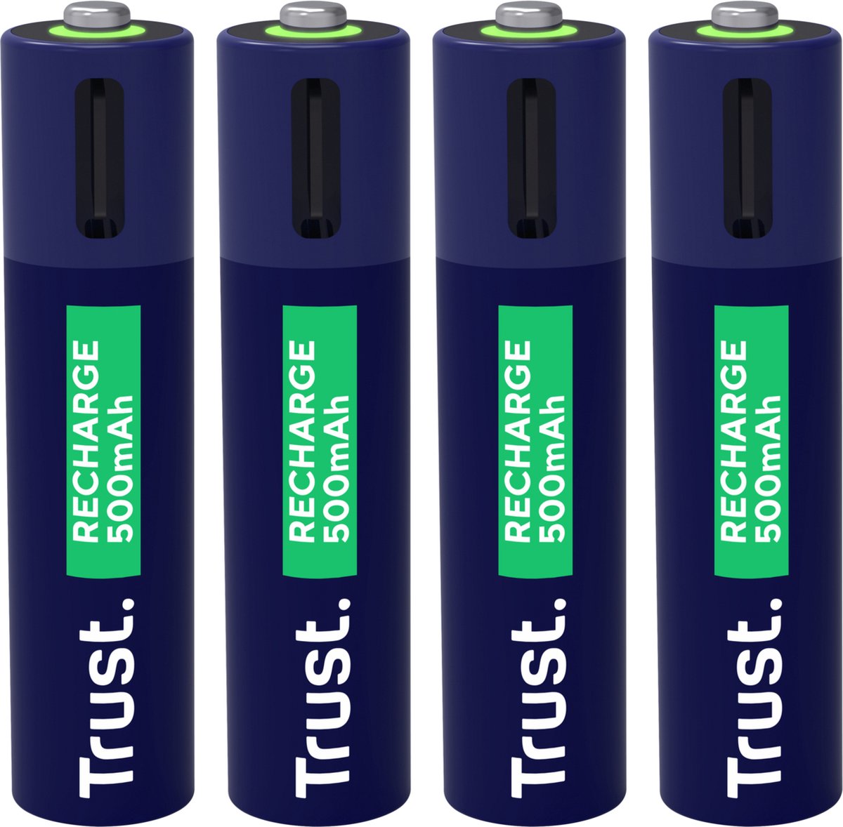 Trust USB-C Oplaadbare Batterijen AAA - meegeleverde 4x split USB-C kabel - 4 stuks