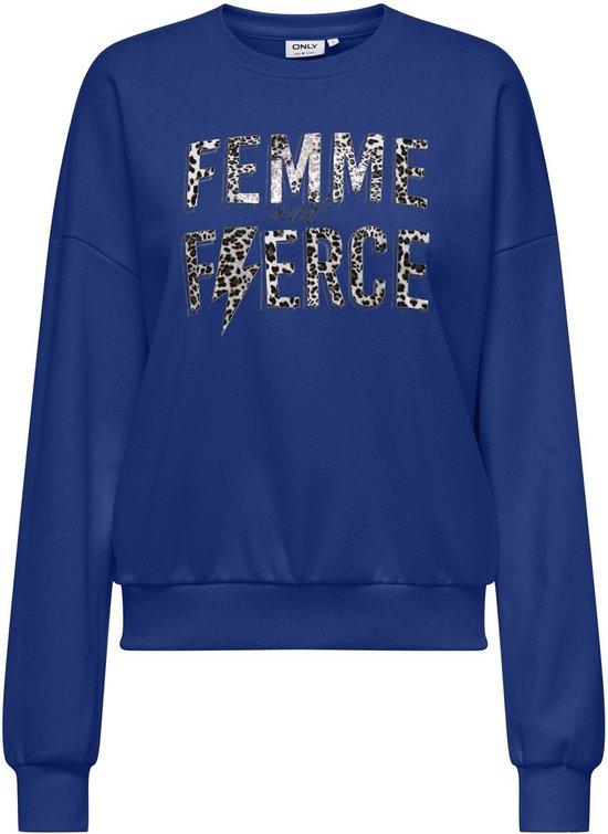 ONLY ONLRUNA L/ S O-NECK BOX CC SWT Women's Sweater - Mazarine Blue Femme Leo
