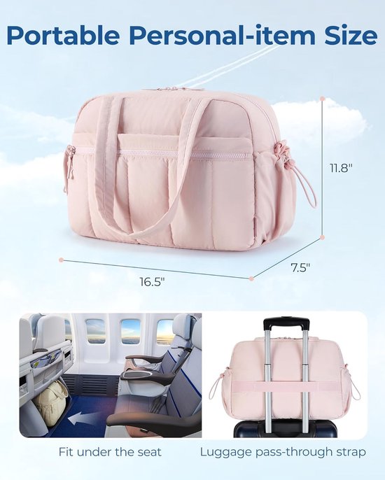 Sporttas voor dames - Toilettas voor dames op reis - Grote reis Toilettas - Reistas groot - Sporttas Dames - Reistas - lichte trainingstas - Duffelbag voor Sport/Fitness/Outdoor - Sportzak & Sport Tas - Sporttas - Gym Bag Handbagage van Merkloos — afbeelding 3
