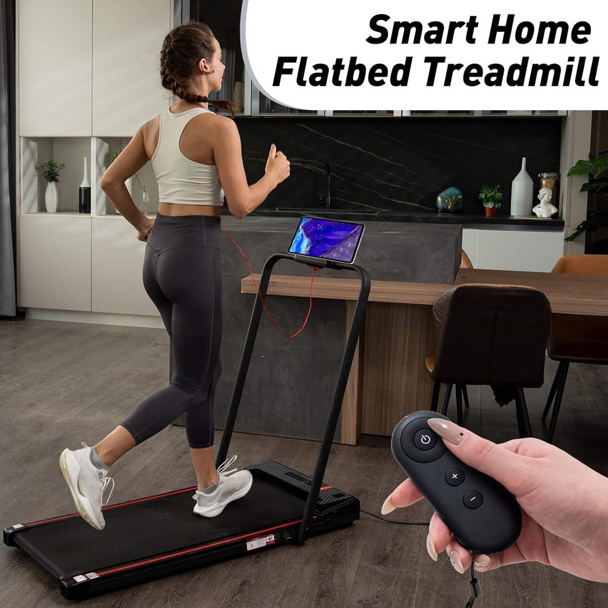 Afbeelding 3 van Loopband-ZX2P opvouwbare loopband met armleuningen-afstandsbediening met gratis snelheidsaanpassing, thuis intelligente loopband-1-12 km / h-maximale belasting 120KG