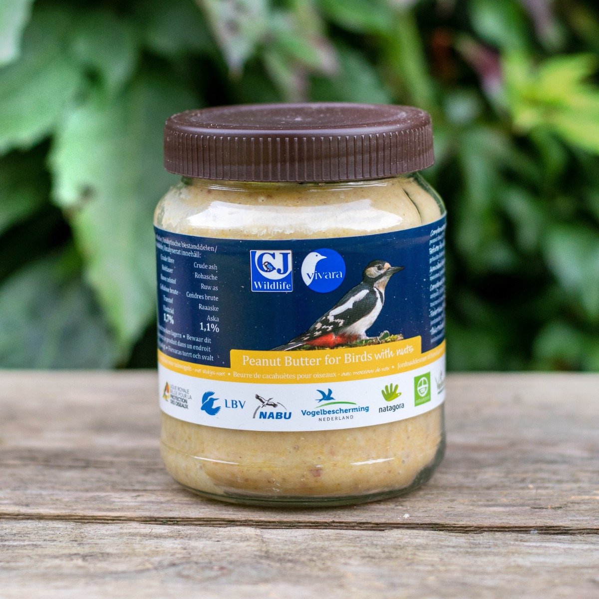 CJ Wildlife - 1st Premium Pindakaas met stukjes 330gr - 55% Vet - Jaarrond Voeden - Tuinvogelvoer