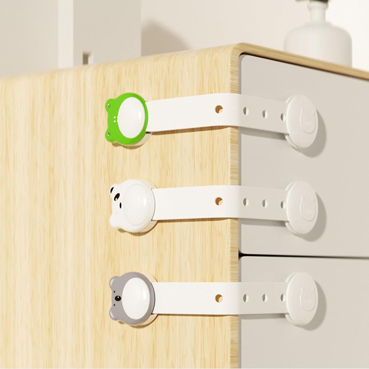 Image of 3stuks - lade slot - Kinderslot Kastjes - Zelfklevend kinderslot - Baby veiligheid - Kastslot - Ladebeveiliging - Babyveiligheid kastdeurslot - Keukenkast beveiliging - Geen Boor Of Schroeven - Veiligheidshaakje