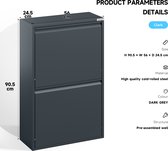 VEEHAUS Prullenbak Afvalscheiding 60 Liter (4x15L), 4 Vakken met Klep, Metaal, Keuken & Kantoor, Antraciet