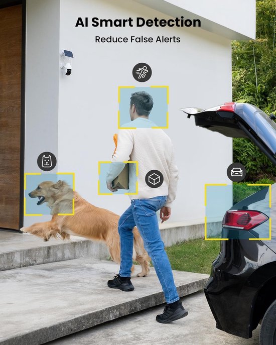ieGeek Draadloze WiFi Buitenbewakingscamera - 3MP IP-camera - Tweewegs-audio - Geluidsalarm - AI-detectie -Nachtzicht - 360° PTZ - 2 stuks van ieGeek — afbeelding 4